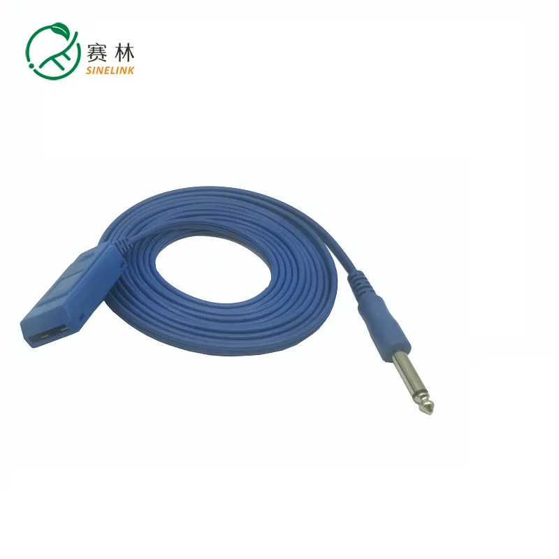 Φ6.35mm Reusable Electrosurgical Grounding Patient Pad Plate Connecting Cables